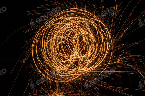 Preview: Light trail long exposure shot of fireworks background texture
