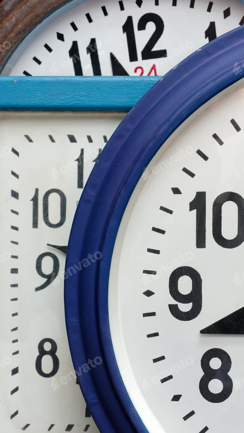 Preview: Group of old wall clocks