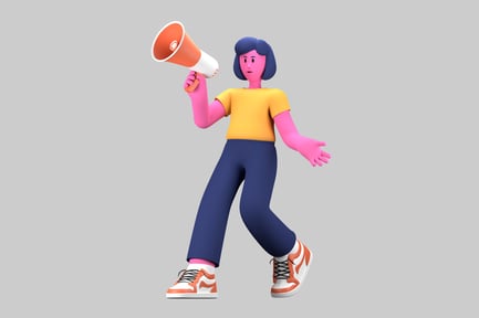 Preview: Cartoon character with megaphone