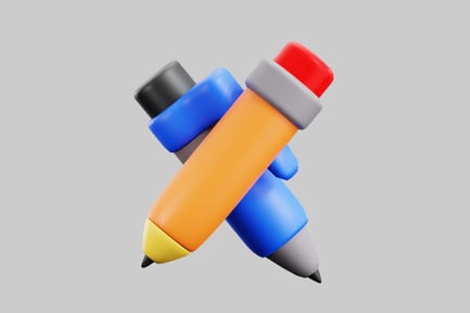 Vista previa: Set de lápices estilo dibujos animados con forma de cruz