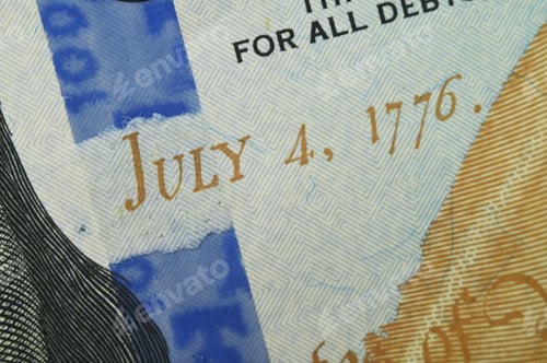 Preview: the inscription is a close-up of July 4, 1776.