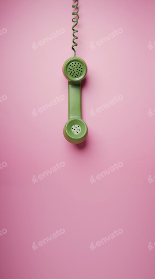 Preview: Vintage Retro Telephone Style, Old Object from 1980-1990, Technology and Communication in the Past