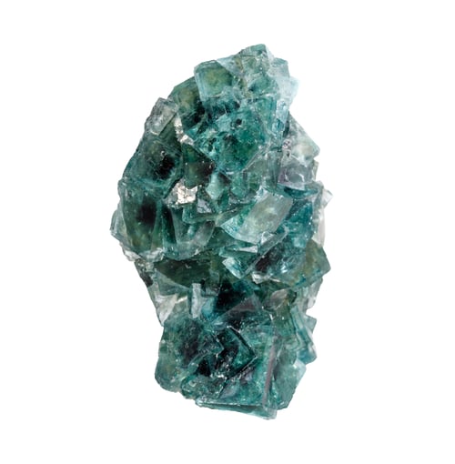 Preview: Green Fluorite Crystal Formation with Clear Geometric Shapes