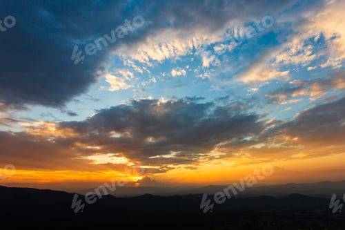 Preview: colorful dramatic sky with cloud at sunset