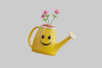 Preview: Happy watering can with flowers