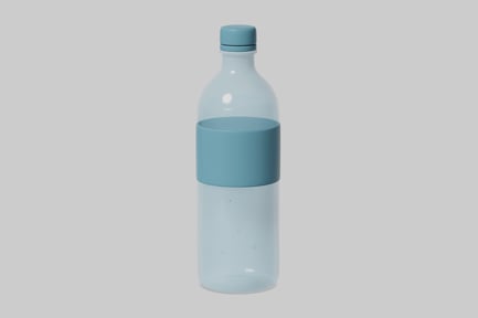 Preview: Water bottle with blue cap and band