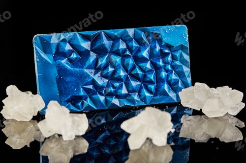 Preview: Chocolate bar in the form of amethyst on a black background. Gift for St. Valentine
