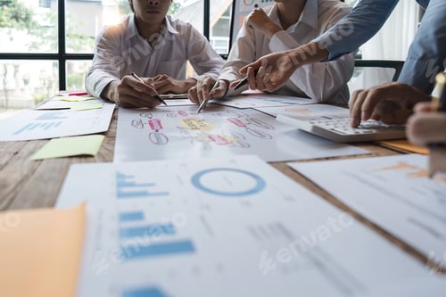 Preview: Team Collaboration Brainstorming Business Plans in Office