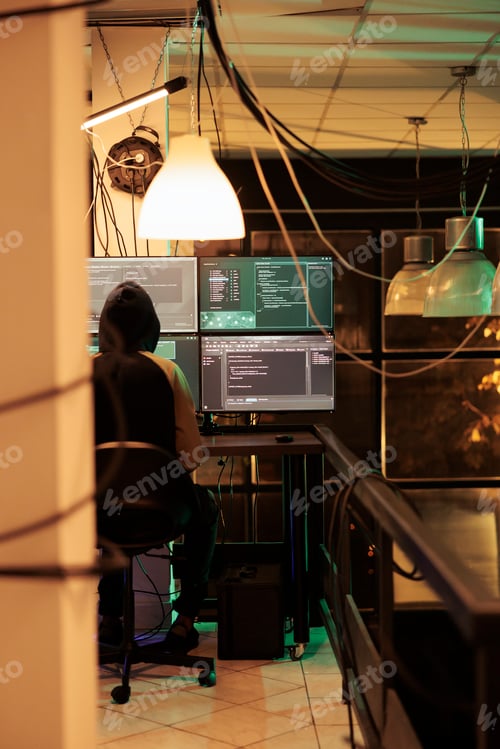 Preview: Young man cracking database