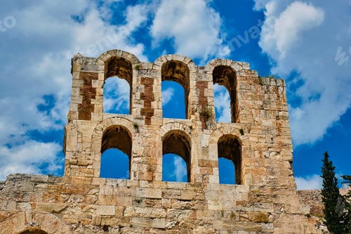Preview: Ruins of Odeon of Herodes Atticus Roman theater. Athens, Greece