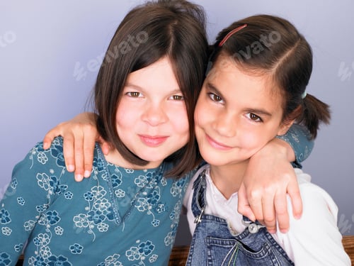 Preview: Portrait of two girls smiling