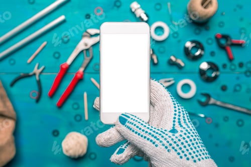 Preview: Plumbing app for mobile phones mock up