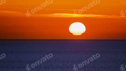 Preview: Sunset over water. Sunrise over sea