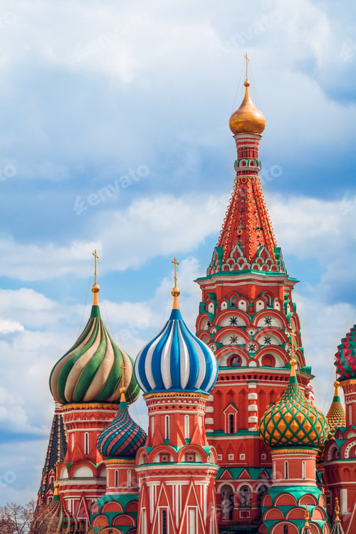 Preview: Details of the famous historical sights of St. Basil's Cathedral in Moscow, Russia.