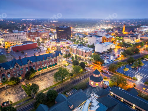 Preview: Springfield, Ohio, USA Town at Blue Hour