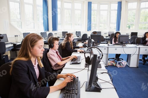 Preview: Students using computer in classroom