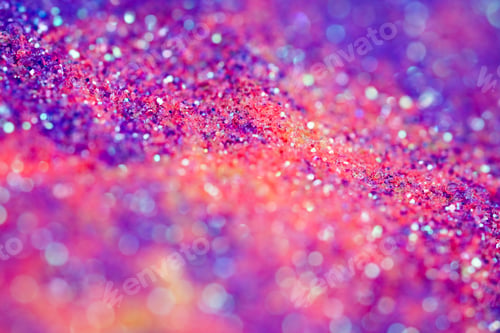 Preview: Real macro photography of colorful and shiny glitter