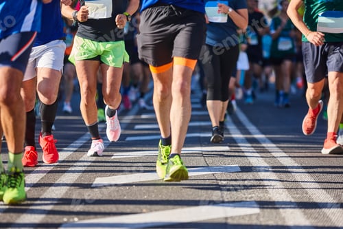 Preview: Runners on the street. Healthy lifestyle. Marathon. Athletics