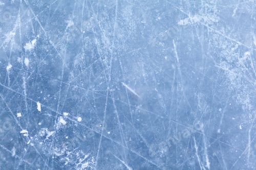 Preview: Empty ice rink with skate marks after the session outdoor.