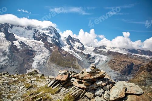 Preview: Landscape of beautiful mountains, swiss Alps