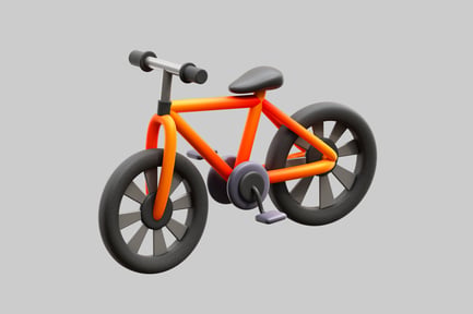 Preview: Cartoon orange kids bicycle cycling