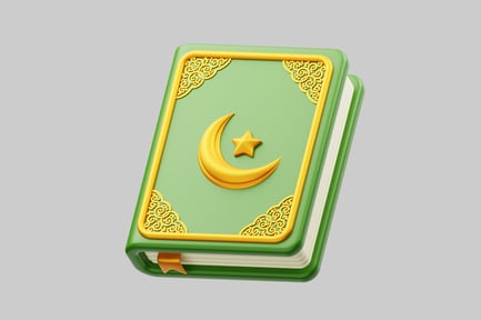 Preview: Islamic book with moon and star