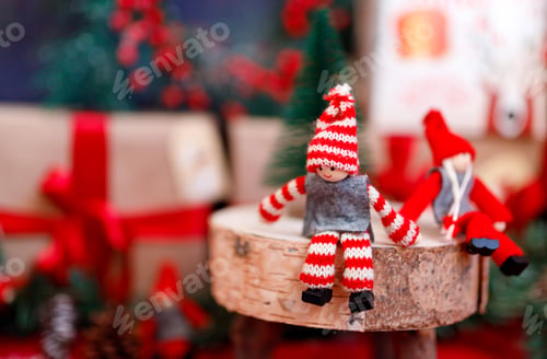 Preview: Holiday concept. Christmas background with decorations.