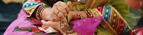 Preview: Woman Making Pattern From Henna