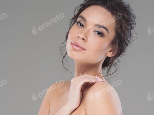Preview: Beautiful asia woman natural make up healthy skin beauty hair