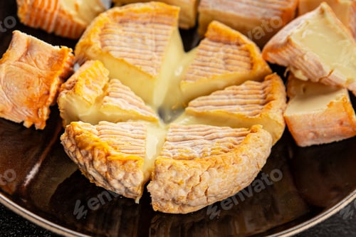Preview: Cheese plate camembert, brie, munster french cheese tasty snack fresh delicious food