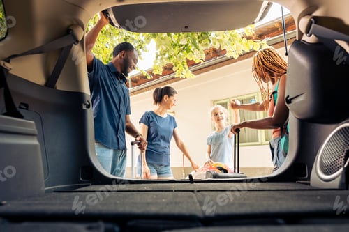 Preview: Mixed family and friends travelling on vacation