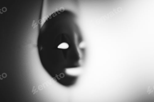 Preview: Shadow blur of horror mask. Halloween background.