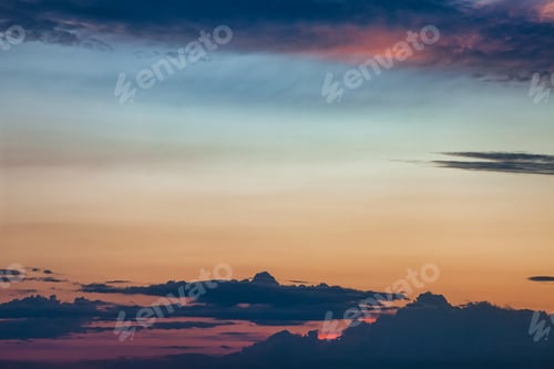 Preview: Colorful sunset sky and clouds, image twilight background
