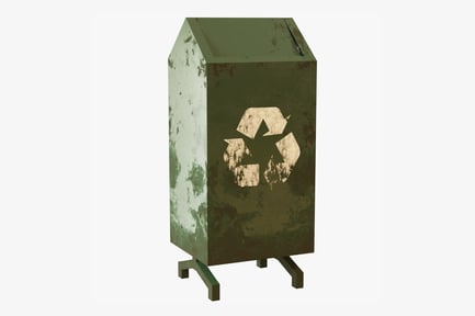 Preview: Rusted Metal Recycle Bin