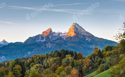 Preview: The first sunlight hits Mount Watzmann