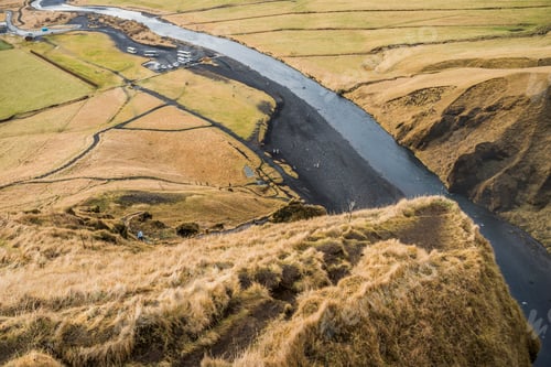 Preview: High angle view of Skogafoss waterfall, Iceland