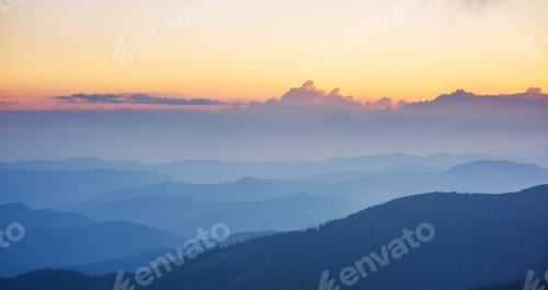 Preview: beautiful sunset in the mountains