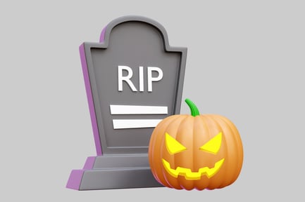 Preview: Spooky Tombstone With Pumpkin