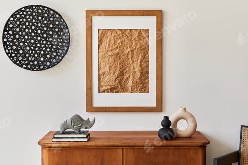 Preview: Still Life with Wood Frame and Decorations