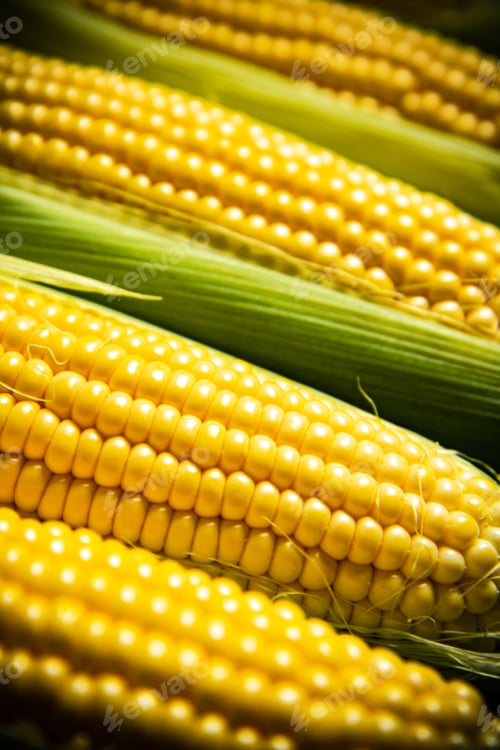 Preview: Fresh corn on cutting board.