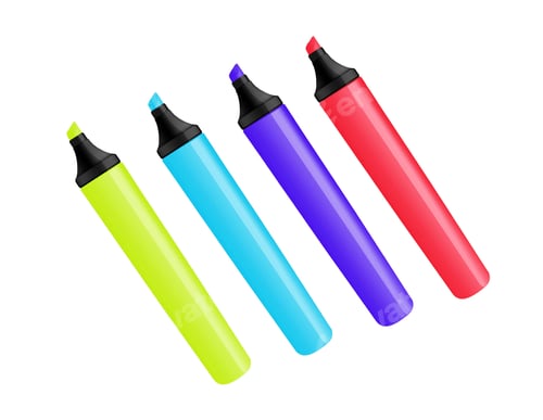 Preview: markers on white background