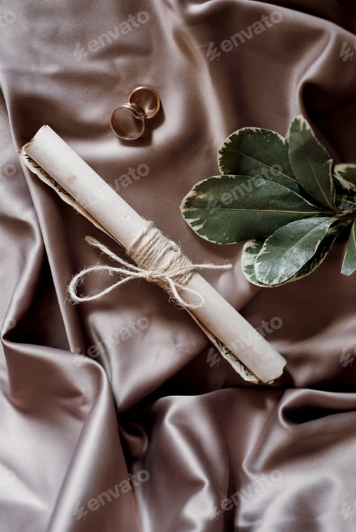 Preview: wedding rings with a wedding decor