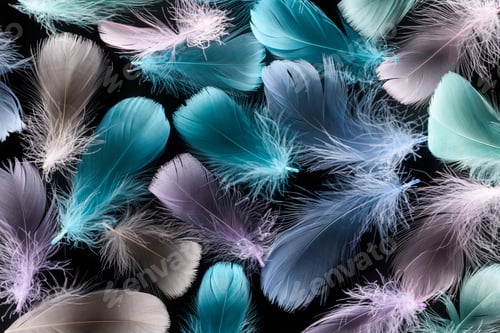 Preview: seamless background with multicolored soft plumes isolated on black
