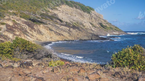 Vista previa: Wild rock beach in Caribbean (Martinique)