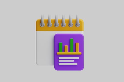 Preview: Financial calendar with graph icon