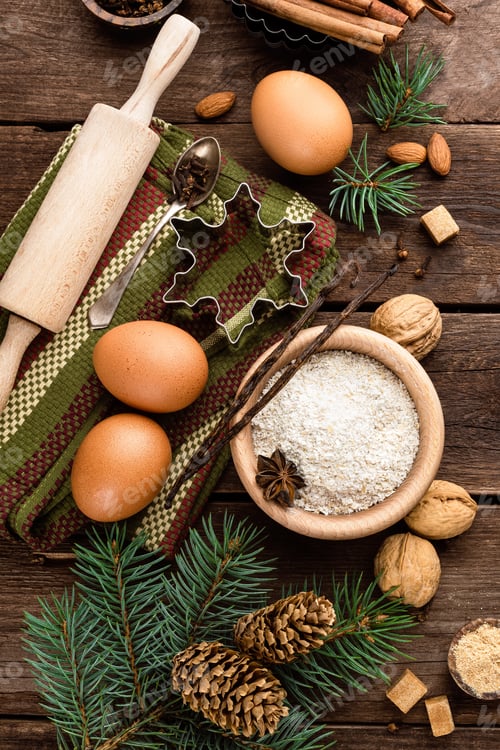 Preview: culinary background for Christmas baking