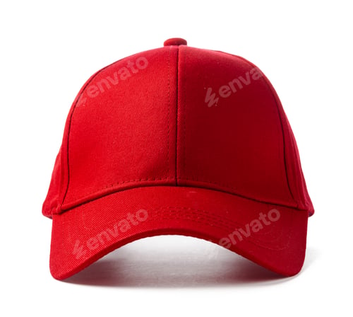 Preview: Red Baseball Cap on White Background