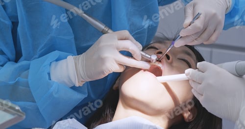 Preview: Patient in the dental chair and having dental treatment