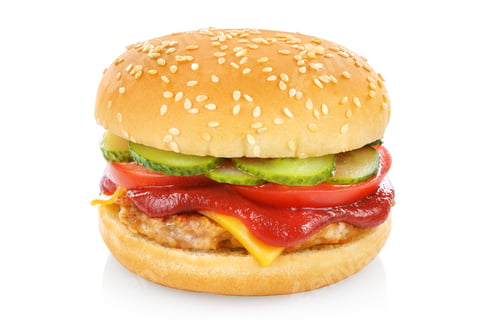 Preview: Hamburger isolated on white