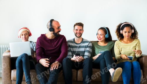 Preview: Group of people enjoying music streaming